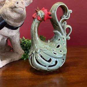 Pottery Chicken Tea Light Candle Holder